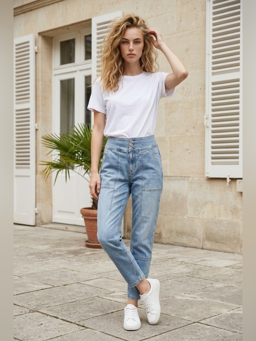 Pilcro and the Letterpress High-Waist Cropped Jeans